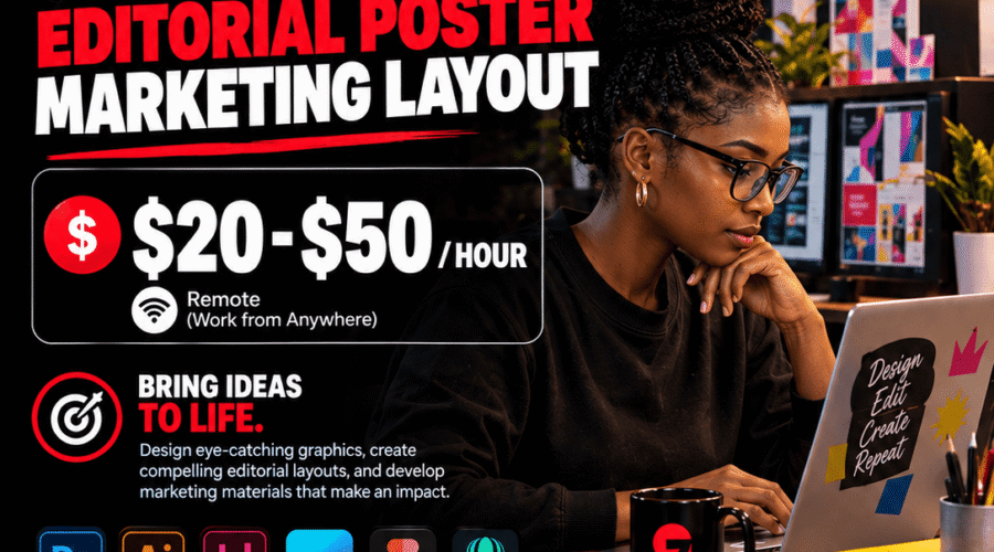 Graphic Designer – Editorial, Poster & Marketing Layout ($20 – $50/hour)