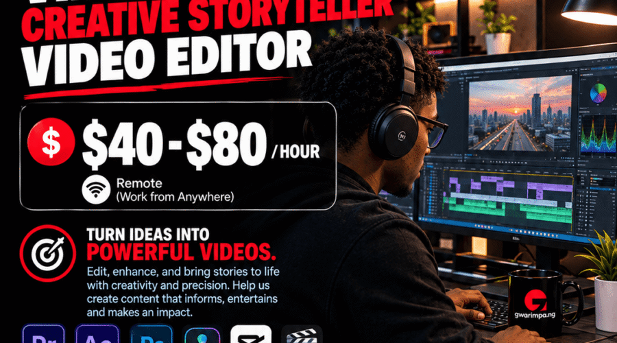 Video Editor ($40 – $80/hour)